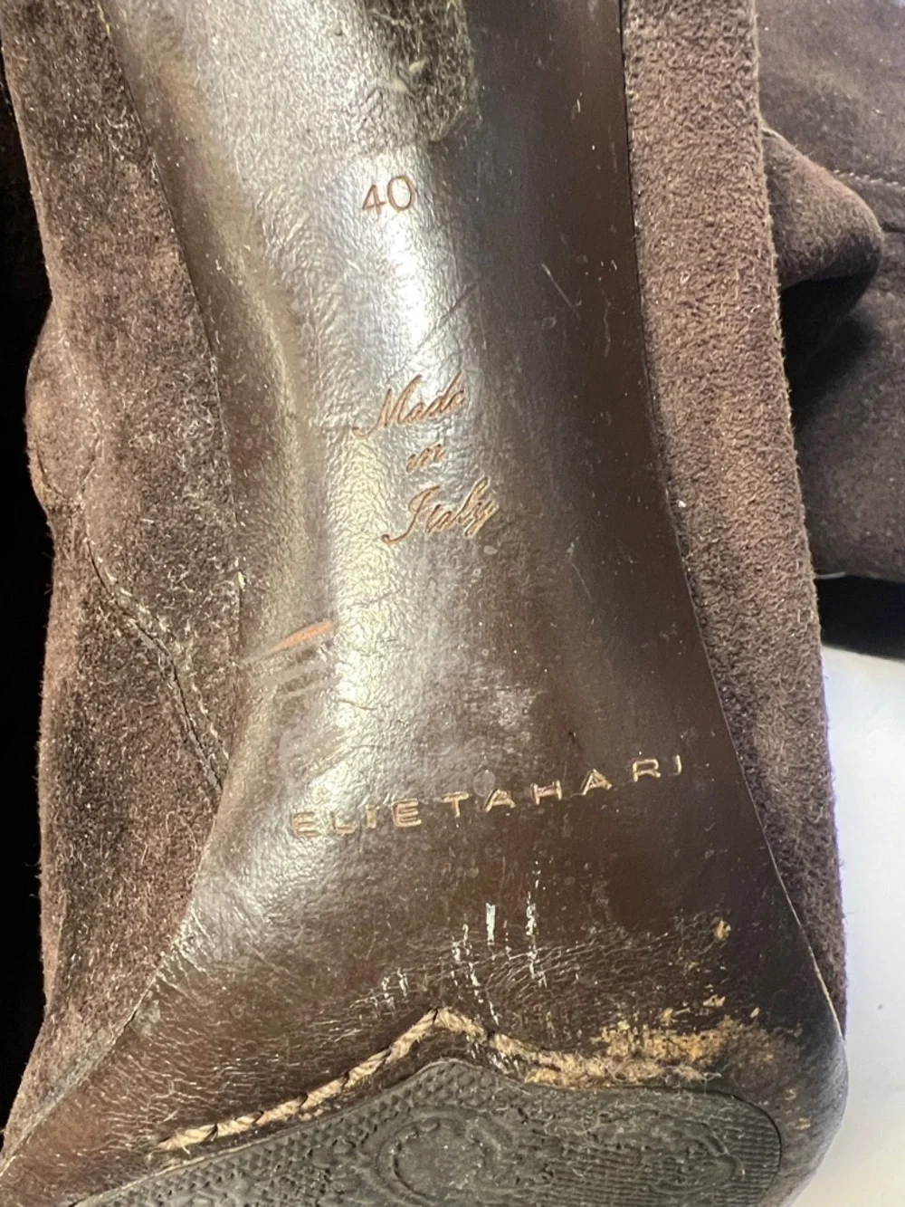 Elie Tahari Women's Brown Suede Knee-High Heeled Boots Size 40